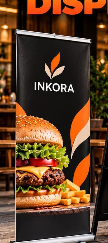 Printed roll up display banner